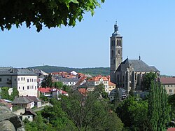 Cityscape of Kutná Hora with St. James church