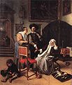 Visita del doctor (Polsvoelende dokter bij zieke vrouw). Jan Havicksz Steen, 1658-1662.