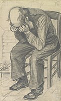 Worn Out (F997, JH267), pencil on watercolor paper, 1882, Van Gogh Museum[32]