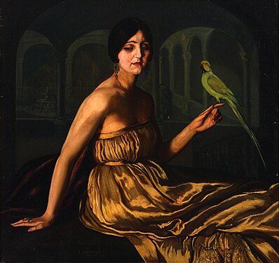 A dama do papagaio, 1926, Museo de Belas Artes da Coruña.