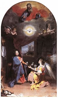 Federico Barocci, L'Annonciation (1592), chapelle de la Basilique Sainte-Marie-des-Anges d'Assise[note 1].