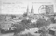 Vue vum deemolege Schlakentipp.[2] Foto J.M. Bellwald, Virun 1908