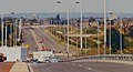 The Hayes Bypass shortly before its opening in 1992, when the completed road was in use for the Hillingdon Cycle Circuit