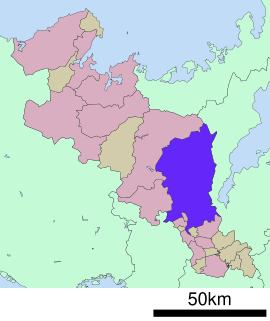 Poloha mesta v rámci prefektúry Kjóto