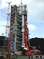 Japanese M-V rocket with Astro-E satellite in Uchinoura Space Center, Japan