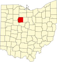 Map of Ohajo highlighting Wyandot County