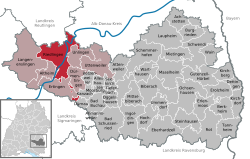 Elhelyezkedése Baden-Württemberg térképén