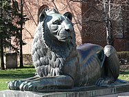 Lion sculpture at the Monument to the Unknown Soldier in Sofia, Bulgaria.