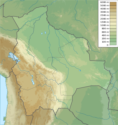 Mapa konturowa Boliwii