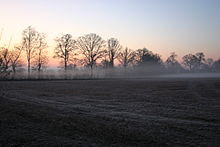 Photographie d'un champ gelé en Mayenne.