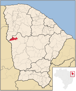 Localização de Ipaporanga no Ceará