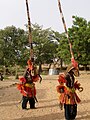 Multistoried masks during a dance in Sangha, 2007