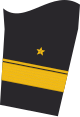 Dienstgradabzeichen eines Flottillenadmirals (Truppendienst) auf dem Unterärmel der Jacke des Dienstanzuges für Marineuniformträger