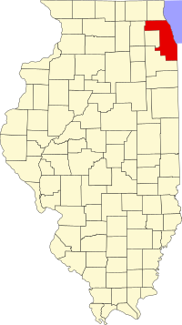 Locatie van Cook County in Illinois