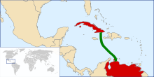 Schematische Darstellung eines Teils von ALBA-1 zwischen Venezuela und Kuba