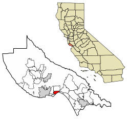 Location in Santa Cruz County, California