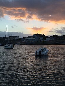 Sunset over Bearna harbour.jpg