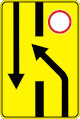 Lane closed, proceed into oncoming lane