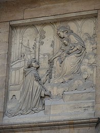 "Virgin giving rosary to Saint Dominique" (1867). by Théodore-Charles Gruyère