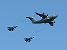 Ab 5. Juli 2019 wurde erstmals von der deutschen Luftwaffe eine A400M in der Tankerversion in den Einsatz verlegt. Sie soll im sogenannten Counter Daesh-Einsatz, von der jordanischen Al-Asrak-Airbase aus, Flugzeuge der internationalen Koalition versorgen. (Bild einer Luftbetankungsdemonstration der Luftwaffe vom 29. April 2018) KW 33 (ab 11. August 2019)