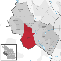 Lage des Stadtteils Junkersdorf im Stadtbezirk Lindenthal