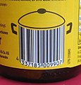 Valider Barcode auf einem Glas Hühner-Bouillon