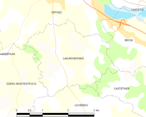 Poziția localității Laà-Mondrans