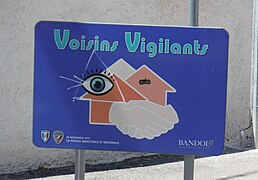 Panneau Voisins vigilants à Bandol (Var).