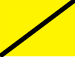 gelbe Flagge mit schwarzem Diagonalstreifen