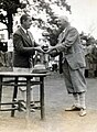 Ted presents Walter Hagen with Ryder Cup 1927