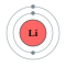 Схема електронних оболонок літію :— 2, 1