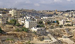 Jabel Mukaber with the Dome of the Rock seen in the background.