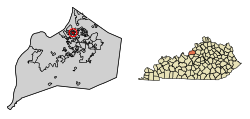 Location of Northfield in Jefferson County, Kentucky