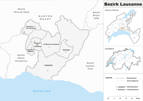 Karte von District de Lausanne