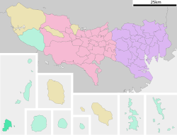 Location of Kōzushima in Tokyo Metropolis