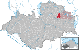 Läget för kommunen Mestlin i Landkreis Ludwigslust-Parchim