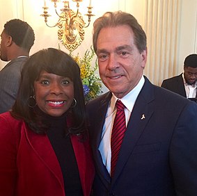 Nick Saban and Terri Sewell