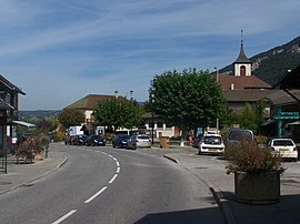 Sight of downtown and church