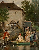 Катание на лодке (жанровая сцена из жизни дворянства XVIII столетия)