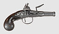 Queen Anne style flintlock pistol