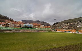 Playing field and lodging area