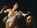 Caravaggio, David cola tiesta de Goliat, 1606-7. Kunsthistorisches Museum, Viena