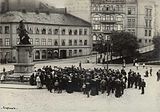 «Christiania Indremisjons oppbyggelsesmøte» på den tidligere Tordenskiolds plass i Oslo 1904. Foto: Oscar Hvalbye/Oslo Museum