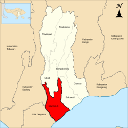 Peta Kecamatan Blahbatuh ring Kabupatén Gianyar
