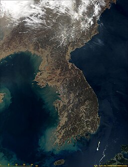 Satellite image of the Korean Peninsula