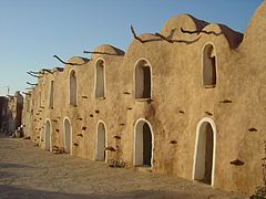 Ksar Ouled Debab (parte restaurada), Túnez.