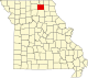 A state map highlighting Adair County in the northern part of the state.