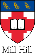 Mill Hill School Coat of Arms, as redesigned in 2017.