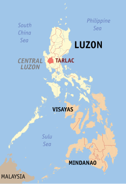 Peta Luzon Tengah dengan Tarlac dipaparkan