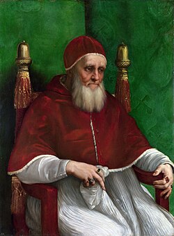 Portrét papeže Julia II. od Raffaela Santiho (v letech 1511–1512)